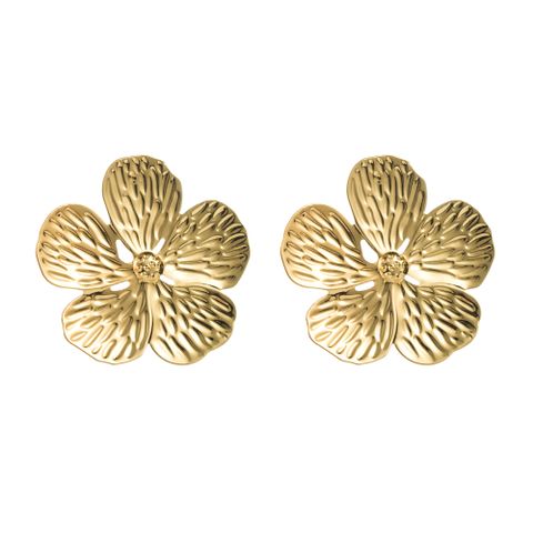 1 Pair Basic Modern Style Classic Style Flower Snake Plating Alloy Gold Plated Silver Plated Ear Studs