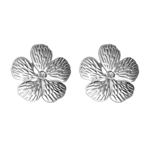 1 Pair Basic Modern Style Classic Style Flower Snake Plating Alloy Gold Plated Silver Plated Ear Studs