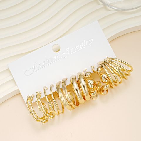 1 Set Simple Style Solid Color Alloy Earrings