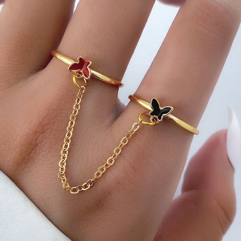 Hip-Hop Vintage Style Rock Butterfly Alloy Wholesale Rings