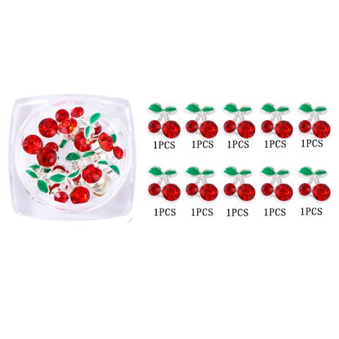 Cute Sweet Cherry Zinc Alloy Nail Decoration Accessories 10 PCS/Package