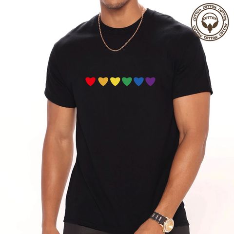 Hombres Forma De Corazón Estilo Simple Cuello Redondo Manga Corta Ajuste Regular Camiseta Hombre