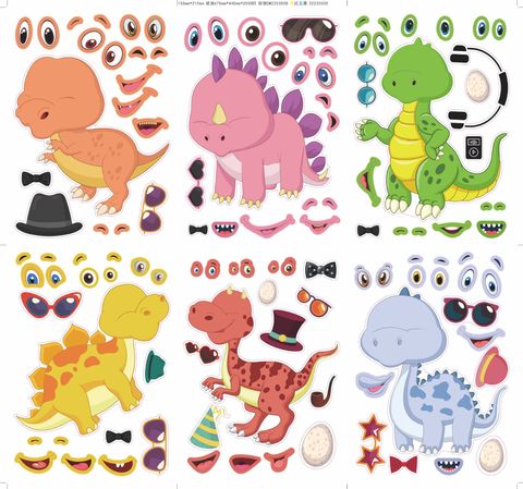 Cute Cartoon 12 Pieces Irregular Shape Decoration Puzzle Stickers