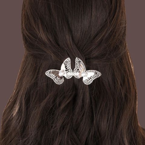 Mujeres Estilo Moderno Estilo Clásico Estilo Coreano Mariposa Metal Enchapado Embutido Diamantes De Imitación Pinza Para El Cabello