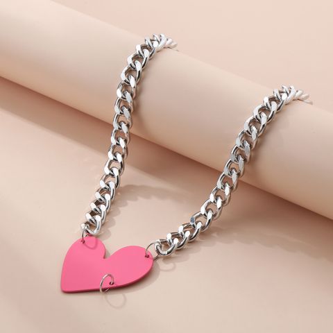 Exaggerated Modern Style Classic Style Heart Shape 304 Stainless Steel Alloy Spray Paint Plating Women's Pendant Necklace