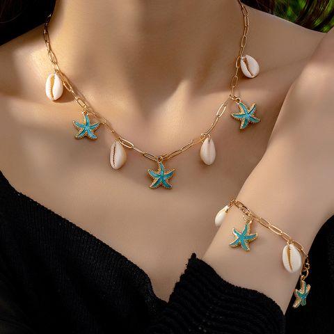 IG Style Vacation Modern Style Starfish Shell Alloy Shell Women's Bracelets Necklace