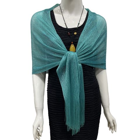 Women's Fashion Solid Color Polyester Tassel Shawls