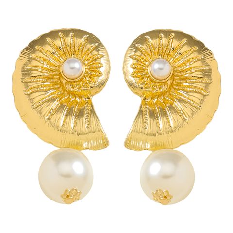 1 Pair Simple Style Classic Style Flower Plating Metal Gold Plated Ear Studs