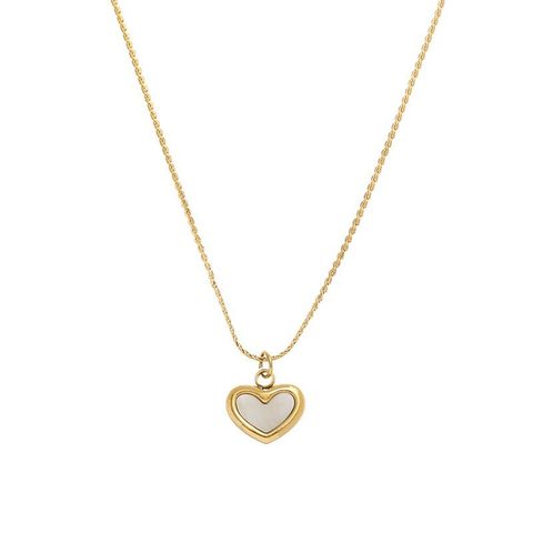 Copper Gold Plated Simple Style Plating Heart Shape Pendant Necklace