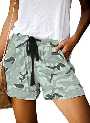 Women's Holiday Daily Simple Style Solid Color Camouflage Shorts Casual Pants Wide Leg Pants