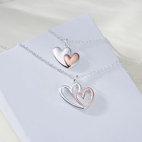 Copper Simple Style Classic Style Hollow Out Heart Shape Pendant Necklace