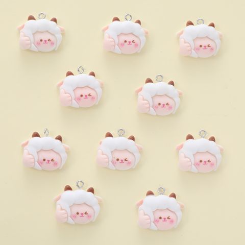 10 PCS/Package 25*20mm Hole Under 1mm Resin Sheep Pendant