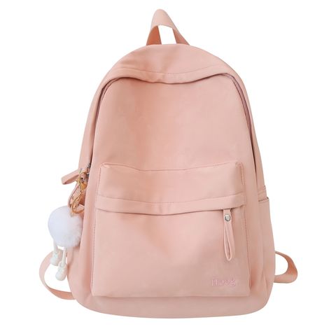Waterproof Solid Color School Daily School Backpack