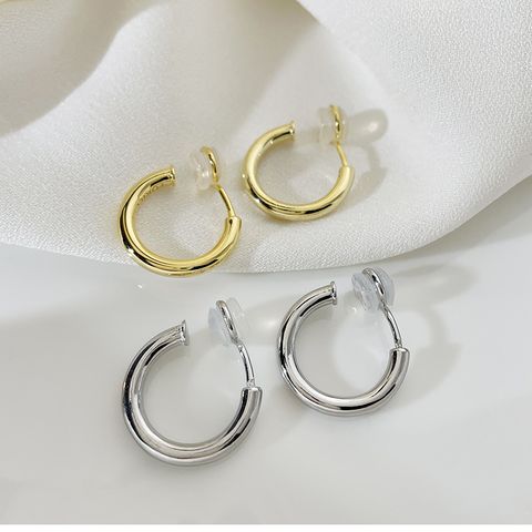1 Pair Simple Style Geometric Copper White Gold Plated Ear Cuffs