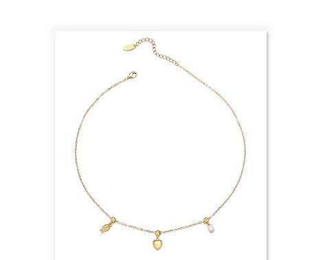 Brass Simple Style Inlay Heart Shape Rhinestones Bracelets Necklace