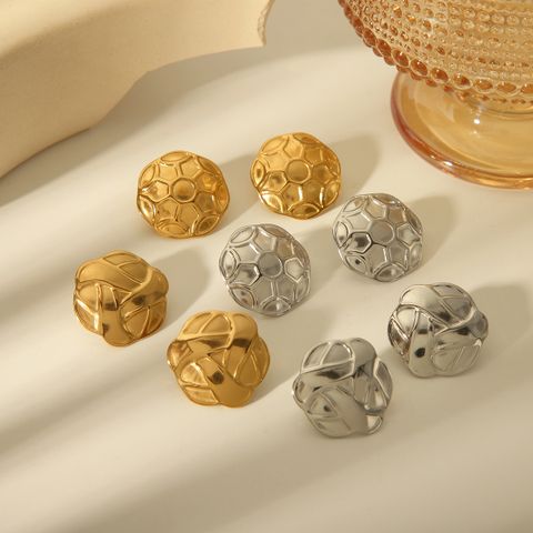 1 Pair Casual Exaggerated Solid Color Plating 304 Stainless Steel 18K Gold Plated Ear Studs