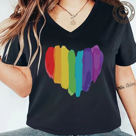 Women's T-shirt Short Sleeve T-Shirts Printing Simple Style Heart Shape