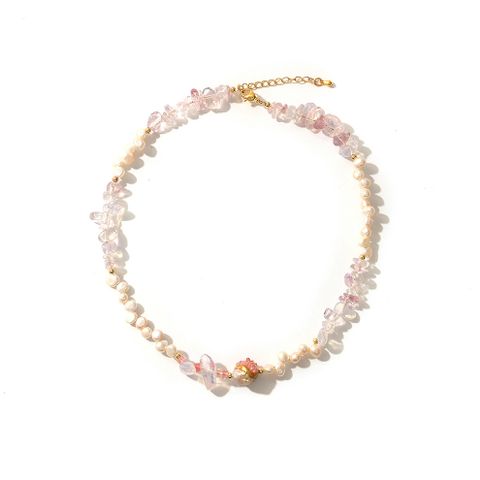 Elegant Sweet Geometric Freshwater Pearl Opal Women's Bracelets Necklace