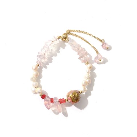 Elegant Sweet Geometric Freshwater Pearl Opal Women's Bracelets Necklace