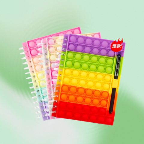 1 Piece O-Shape Multicolor Learning School Silica Gel Paper Casual Cute Notebook