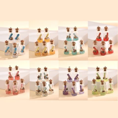 5 PCS/Package 43*16mm Alloy Glass Bottle Pendant