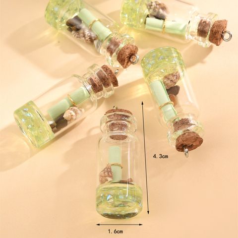 5 Piezas/Paquete 43x16mm Aleación Vidrio Botella Colgante