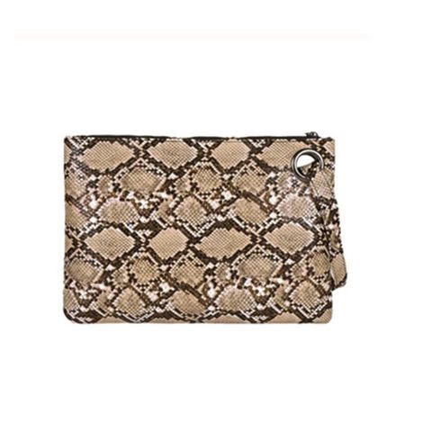 Unisex Snakeskin Pu Leather Zipper Wallets