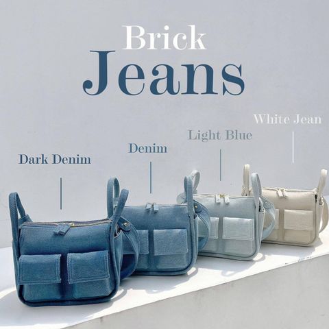 Women's Small Denim Solid Color Classic Style Streetwear Zipper Crossbody Bag
