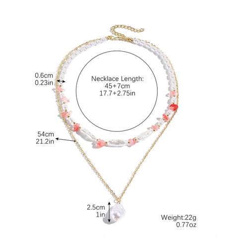 Wholesale Jewelry Fairy Style Elegant Lady Geometric CCB Imitation Pearl Turquoise Pendant Necklace