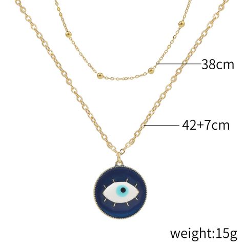 IG Style Devil's Eye Alloy Plating Women's Three Layer Necklace Double Layer Necklaces
