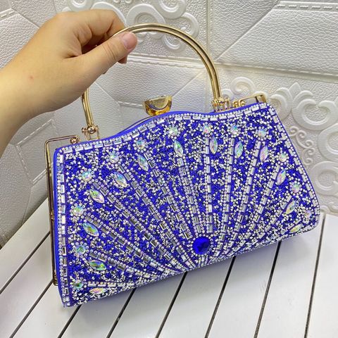 Black Gold Blue Pu Leather Solid Color Evening Bags