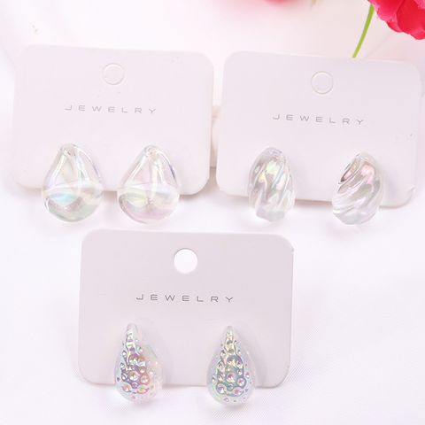Simple Style Water Droplets Arylic Plating Women's Earrings