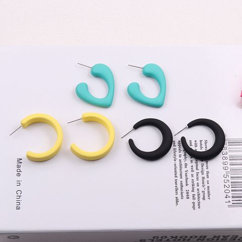 Simple Style Geometric Arylic Spray Paint Women's Earrings
