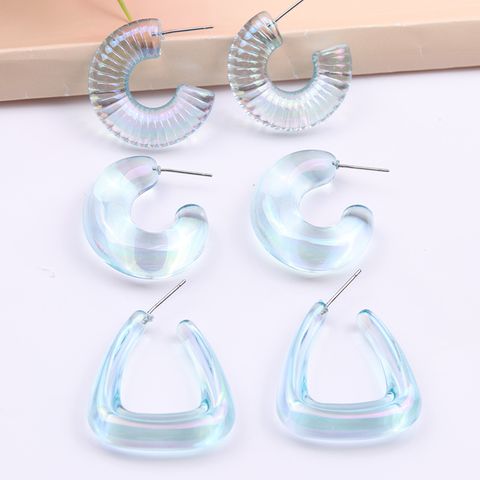 Sweet C Shape Water Droplets Arylic Plating Women's Earrings