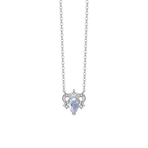 Sterling Silver Elegant Simple Style Inlaid Zircon Constellation Magic Stone Pendant Necklace
