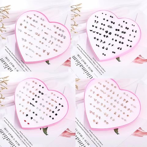 Simple Style Triangle Star Floral Plastic Women's Ear Studs