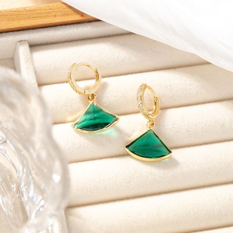 Copper Basic Plating Triangle Earrings