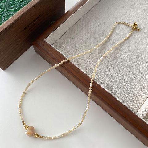 Wholesale Jewelry Vintage Style Ethnic Style Irregular Geometric Round Alloy Natural Stone 18K Gold Plated Beaded Plating Necklace