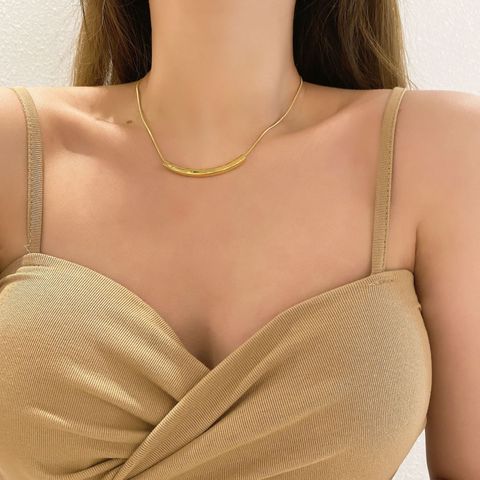 Wholesale Jewelry Elegant Basic Lady Geometric Solid Color Alloy Titanium Steel Plating Necklace