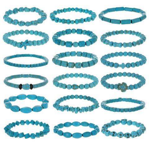 Turquoise Retro Beaded Geometric Bracelets