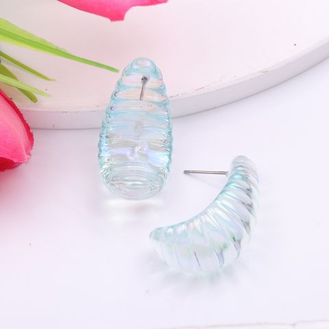 Simple Style Spiral Stripe Arylic Plating Women's Ear Studs