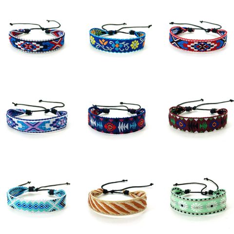 Ethnic Style Stripe Polyester Unisex Drawstring Bracelets