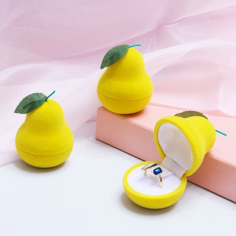 Casual Cute Pear Plastic Flocking Jewelry Boxes