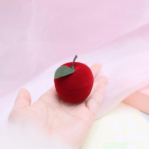 Casual Cute Apple Plastic Flocking Jewelry Boxes
