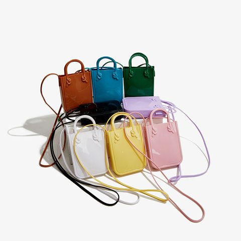 Women's Medium PVC Solid Color Streetwear Open Phone Wallets