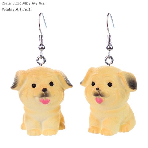 Cartoon Style Dog Plastic Resin Women's Drop Earrings