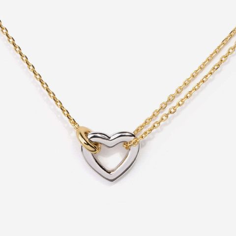 Titanium Steel Gold Plated Simple Style Classic Style Plating Heart Shape Bracelets Necklace