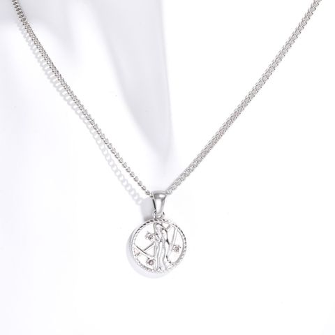 Titanium Steel Simple Style Classic Style Inlay Solid Color Zircon Pendant Necklace