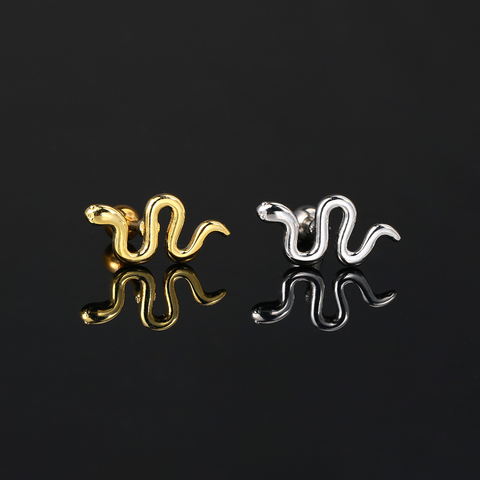 1 Piece Ear Cartilage Rings & Studs Hip-Hop Simple Style Snake Brass White Gold Plated Gold Plated Ear Cartilage Rings & Studs