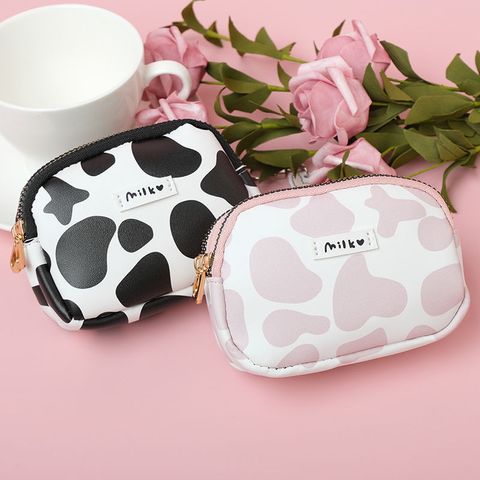 Women's Cows Cow Pattern Pu Leather Zipper Wallets